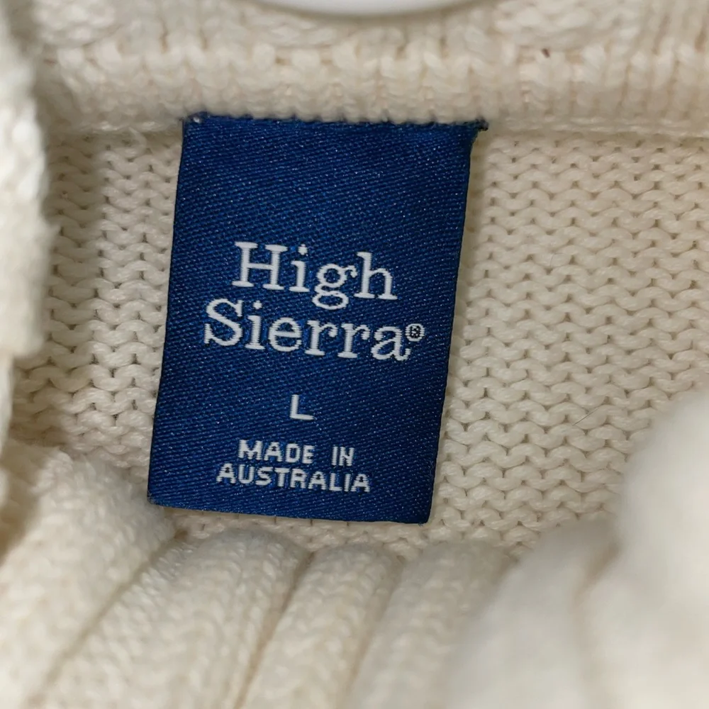 High Sierra turtle neck cotton knitted cream sweater - Picture 5 of 6